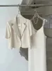 Sukienki robocze Biuro Sukienki Lady Suits Blazery krótkie rękawowe Slim Rleeveles Slips Midi Sukieit