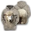 Customized Hoodies & Sweatshirts Fashion 3D Animal sheep Print Men's Hoodie Spring and Autumn Loose Relaxed Long Sleeve Sweater