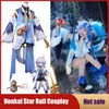 Cosplay Anime Juego Honkai Star Rail Cosplay Disfraz Bailu Conjunto Completo con Peluca Cola Mujeres Encantador Uniforme Halloween Carnaval Fiesta Traje