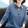 Women's Polos M-4XL Womens Polo Shirts Spring Autumn Long Sleeve Collar Solid Color Loose Casual Female Tops Tees Ladies Clothes Hw28