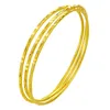 Bangle Banhado 100% 24K Real Ouro 18K Pulseira Feminino 999 Sansheng III Pure Gold Fine Starry Fashion Trend Mulher Jóias Valentine Presente 231020