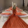 테이블 러너 8/12/24pcs Terracotta Chemin de Table Cheesecloth Table Runner for Wedding Cotton Gauze 231019