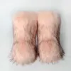 Stövlar Ny Winter Fur Integrated Raccoon Dog Hair Women's Snow Boots skor utomhus mitt