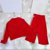 Erkek ve Kız Konforu Red Bebek Ceket Seti Çocuk Boyutu 110-160 cm Zip kapüşonlu ceket ve gündelik pantolon Oct15