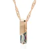 Chokers Kienl Square Colorful Natural Zircon Pendant Necklace For Women 585 Rose Gold Color Wedding Accessories Dagliga fina smycken 231020
