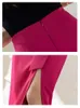 Jupes été coréen genou longueur plis jupe femmes mince Sexy taille haute à lacets crayon noir vêtements de travail décontracté OL Faldas 231019