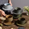 Muggar Lazzy House Chinese Style Ceramic Coffee Cup and Dish Set Creative Present Cup eftermiddag Te Flower Cup Coffee Mug 231020