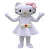 2018 Costume de mascotte de haute qualité Kitty mignon Halloween Noël Anniversaire Personnage Costume Robe Animal Chat Blanc Mascotte Ship2656