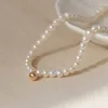 Hänghalsband 2023 4mm naturligt pärlhalsband för kvinnor franska klassiska klavikelkedja retro mode kvinnors smycken tillbehör