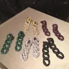 Orecchini pendenti catena moda lusso ins colore mosaico zirconi lunghi gioielli da donna