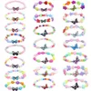 Bracelet de perles papillon pour fille, bijoux d'amitié, cadeau de fête pour enfants, réglable, porte-bonheur coloré