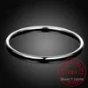 Bangle 925 Sterling Solid Silver Bracelet Fashion Personality Simple Smooth Bangles For Women Wedding Engagement Jewelry 231020