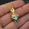 Pendant Necklaces Huitan Luxury Heart Cubic Zirconia Necklace Wedding Accessories Women Unique Anniversary Gift Multi-colored