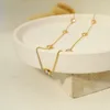 Pendentif Colliers Sauvage gratuit en acier inoxydable simple collier de charme de zircon pour les femmes 18k plaqué or tendance de luxe bijoux de mariage cadeaux