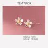 Stud Earrings La Monada Daisy Flower 925 Sterling Silver Cute For Women Pierced Girls 18K Gold Plated