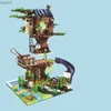 Bloki 2023 Modern Treehouse Building Bloks Klasyczne zestawy modeli Zestawy dla dzieci dla chłopców zabaw dla dzieci R231020