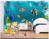 Sfondi Carta da parati personalizzata Po 3d per pareti 3 D Mediterraneo Bellissimo cartone animato Camera dei bambini Carte da parati murali per bambini