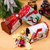 Christmas Decorations Mailbox-shaped Ornament Box Xmas Pattern Create Atmosphere Festive Decorative Cookie Can Candy Organizer