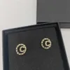 2022 Top quaity Charm kleine ronde vorm stud oorbel met groene kleur kristal in 18k vergulde voor vrouwen bruiloft sieraden cadeau ha3149