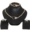 Afrikanisches Schmuckset für Frauen, Herz-Halsketten-Set, Hochzeit-Schmuck-Sets, Ohrringe, Xoxo-Halskette, Armbänder, Geschenke 2106192500