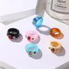 Cluster Rings Vintage Colorful Mood Resin For Women Unique Statement Acrylic 2021 Trend Crystal Plastic Jewelry Accessories269l