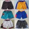 Mans Team Shorts Basketball Just Don Wear Sport Calça Curta Com Bolso Zipper Sweatpants Preto Verde Azul Branco Ponto Boa Qualidade Tamanho S-XXXL