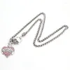 Pendant Necklaces Drop Selling Rhodium Plated Zinc Studded With Sparkling Crystals DADDY'S GIRL Heart Wheat Chain Necklace