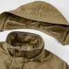 Męska dół Parkas Outdoor Outdoor Outdoor Casaul Płaszcz jesień Zime wojsko mężczyźni z kapturem z kapturem parka polar w podszewce gęstość 231020