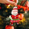Julekorationer Santa Claus Ornaments julgran hänge mini mjuk lera jultomten med lanyard söt PVC julhänge för vänner x1020