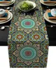 Biegacz stołowy płótno kolorowe maroko kwiaty Islam Arabesque Kitchen Runners Dinner Party Wedding Events Decor 231020