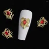 Nail Art Decorations 10pcs Glitter Metal Gold Scepter Love Drill 3D Manicure Gems Decoration Accessories