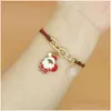 Christmas Decorations Noctilucent Bead Hand Strap Weave Chain Bracelet Jewelry Santa Claus Tree Snowman Pattern Merry Xmas Festive G Dh0Ye