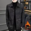 Męskie kamizelki butikowe butique męskie tweed i bawełniany kurtka przystojna krótka akapit jesienny i zimowy trend wysokoprzecięty Tweedcoat 231020