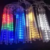 Other Event Party Supplies 8 Tubes Meteor Shower Rain Led String Lights Fairy Garlands Christmas Tree Outdoor Year Garden Street Curtain Light 231019