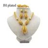 Earrings & Necklace Luxury Women Dubai 24k Gold Color Jewelry Sets India Ethiopia African Bride Wedding Gifts Ring Bracelet255H