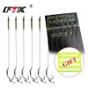 Fishing Hooks FTK Leader Carp Fishing Hooks Hair Rigs With Line Europe Feeder Group Carp Hook 30-60LB 2468# 18.5cm 6-8pcs Accessories 231020