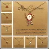 Kedjor minimalistiska jul tema par halsband för kvinnor män mode söt snögubbe hänge önskar papperskort smycken grossist