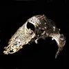 Maschere per feste Maschera in metallo con teschio in oro nero Halloween Strass Mezza faccia Mascherata veneziana Uomo Bianco Donna Teschio in filigrana Maschera per feste 231020