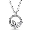 Chaînes Sparkling Infinity Heart Rose Navires Helm Timeless Bar Collier 925 Collier en argent sterling pour femme perle charme bricolage bijoux