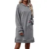 Robes décontractées Couleur unie pour femmes Mode d'été pour femmes Petite femme Col en V profond Imprimé Bandage Party Wear