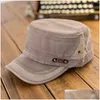 Chapéus de borda larga Bucket Chegada Summe Algodão Poliéster Chapéu Respirável Mens Ajustável Flat Splicing Old Baseball Womens Snapback Dro Dhtyk