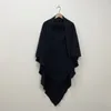 Vêtements ethniques Couleur unie Long Hijabs Voile Couverture Visage Foulard Moyen-Orient Élégant Lâche Prière Islamique Khimar Femmes Musulmanes Jilbab