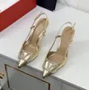 Sandali firmati Scarpe con tacco alto Donna Marca Fibbia in metallo 4 cm 6 cm 8 cm 10 cm Tacco sottile Punta a punta Nero Nudo Rosso Matrimonio con sacchetto per la polvere Taglia 35-40 Scarpe moda23554