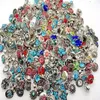 Hela 50st Lot Blanda många stilar 12mm Rhinestone Snap Button Fit 12mm Snaps Chunk Fahion Ginger Snaps smycken2943