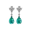 Boucles d'oreilles pendantes en argent Sterling 925, pierres précieuses brésiliennes Paraiba émeraude Tourmaline pour femmes, véritable cadeau de fête