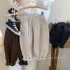 Trousers Children Clothing 2023 Kids Spring Autumn Fashionable Korean Style Cotton Casual Boys And Girls Solid Color Simple Pants