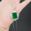 Kolye Kolyeleri Springlady Vintage Emerald Paraiba Kolye Kadınlar için Yıldız Zirkon Taş Takıntısı Kadın Anneler Günü Hediyesi