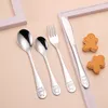 Servies Sets Creatieve Beer 304 Roestvrij Staal Servies Set Cartoon Leuke Kinderen Westerse Steak Mes Vork Lepel Dessert lepel