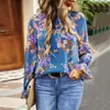Women's Blouses Gotoola Floral Print Long-Sleeved Shirt For Women Temperament Commute Korean Style Western Youthful-Looking