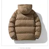 Mäns ner parkas koreansk modestil huva vinterjacka manlig tjock bomullspadded kappa par lös parka storlek m5xl m999 231020